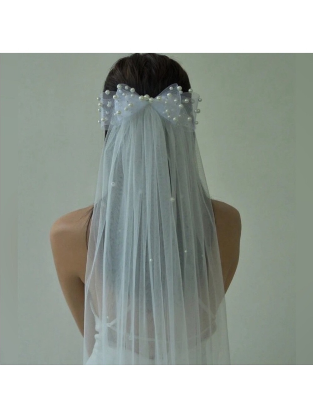 Stunning Wedding veil white bridal pearls bow elegant brand new ✨✨🔥🔥🔥 New